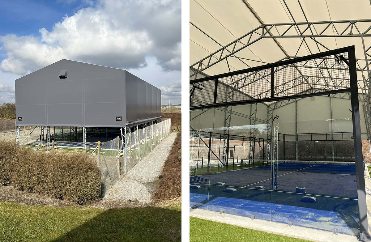 pop up sports building with half walls
